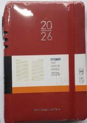 Ajanda  2026 Yılı 13x21 Cm BORDO Gıpta