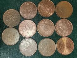 11  FARKLI ÜLKE   5   EURO CENTLERİ