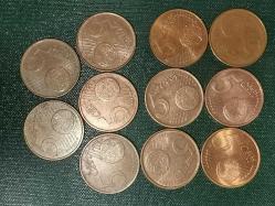 11  FARKLI ÜLKE   5   EURO CENTLERİ