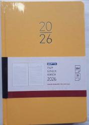 Ajanda 2026 Yılı 17X24  Cm  Gıpta ECK-106 Seri Cumartesi ve Pazar Günleri Ayrı Sayfalarda  SARI