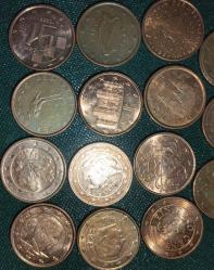 15 ADET FARKLI ÜLKELERİN 1 EURO CENTLERİ