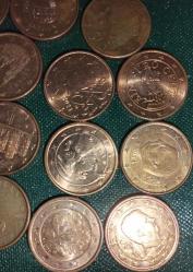 15 ADET FARKLI ÜLKELERİN 1 EURO CENTLERİ