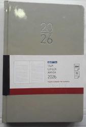 Ajanda 2026 Yılı 17X24  Cm  Gıpta ECK-106 Seri Cumartesi ve Pazar Günleri Ayrı Sayfalarda GRİ