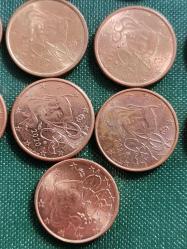 FRANSA  1999 - 2024 ARASI  25 ADET  1 EUROCENT  SADECE 2002 EKSİK