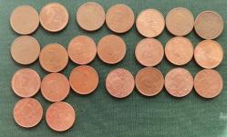 FRANSA  1999 - 2023 ARASI  23 ADET  1 EUROCENT  SADECE 2001 - 2002  EKSİK