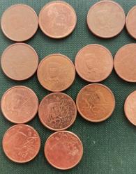 FRANSA  1999 - 2023 ARASI  23 ADET  1 EUROCENT  SADECE 2001 - 2002  EKSİK