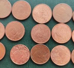 FRANSA  1999 - 2023 ARASI  23 ADET  1 EUROCENT  SADECE 2001 - 2002  EKSİK