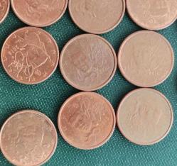 FRANSA  1999 - 2000 - 04 - 05 - 06 - 08- 09 - 10 - 11 - 12 - 13 - 14 - 15 - 16 - 17 - 18-  20 -  21 - 22 - 23  1  EURO CENTLERİ  20   ADET