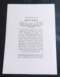 Adolf Hitler 1935  fotoğraf propaganda kartı No:172