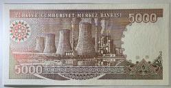 7. Emisyon 4. Tertip 5000 Türk Lirası G14 091010 Çil Kondisyonda Koleksiyonluk Eski Para