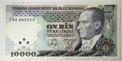 7. Emisyon 4. Tertip 10 Bin Türk Lirası I85 465575 Nadir Aralık Çil Kondisyonda Koleksiyonluk Eski Para