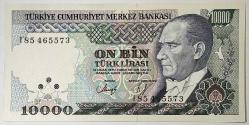 7. Emisyon 4. Tertip 10 Bin Türk Lirası I85 465573 Nadir Aralık Çil Kondisyonda Koleksiyonluk Eski Para