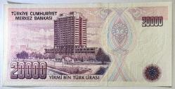 7. Emisyon 1. Tertip 20 Bin Türk Lirası E36 762203 Çil Kondisyonda Koleksiyonluk Eski Para