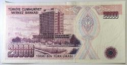 7. Emisyon 1. Tertip 20 Bin Türk Lirası F22 789590 Çil Kondisyonda Koleksiyonluk Eski Para