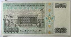 7. Emisyon 2. Tertip 50 Bin Türk Lirası L54 227770 Çil Kondisyonda Koleksiyonluk Eski Para