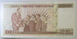 7. Emisyon 3. Tertip 100 Bin Türk Lirası H26 088300 Çil Kondisyonda Koleksiyonluk Eski Para