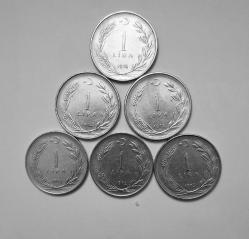 744// 1Lira 6'lı set (1971,72,73,74,75,76)