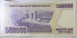 7. Emisyon 4. Tertip 500 Bin Türk Lirası K24 335833 Çil Kondisyonda Koleksiyonluk Eski Para