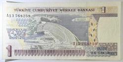8. Emisyon 1 Yeni Türk Lirası A13 768259 Çil Kondisyonda Koleksiyonluk Eski Para