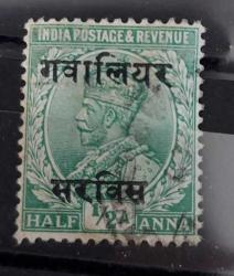 HİNDİSTAN; GWALIOR 1912 - damgalı