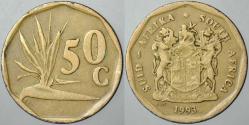 GÜNEY AFRİKA CUMHURİYETİ 50 CENT 1993.
