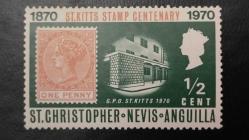 LOT.9 » 1970 YILI ST. KITTS & NEVIS - - St. Kitts Pulun Yüzüncü Yılı, DAMGASIZ ŞARNİYERSİZ