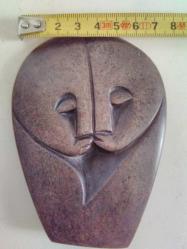 Shona, El Yapımı, Kahverengi Serpantin Heykel: Öpüşen Sevgililer