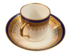 fransız limoges el boyama porselen Türk kahvesi fincanı