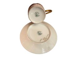 fransız limoges el boyama porselen Türk kahvesi fincanı