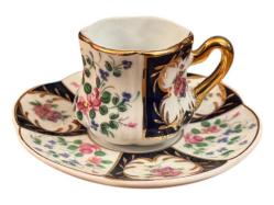 fransız artiste minyatür porselen Türk kahvesi fincanı