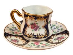 fransız artiste minyatür porselen Türk kahvesi fincanı