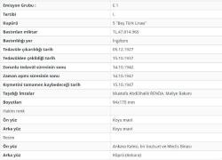 1.EMİSYON 5 LİRA (LİVRE) 1.TERTİP ORİJİNAL KAĞIT PARA SERİE 1 ÇOK TEMİZ ÇOK NADİR