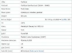 ALPARSLAN 1071 MALAZGİRT SAVAŞI HATIRASI GÜMÜŞ 50 LİRA