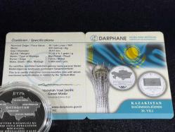 DARPHANE Kazakistan Bağımsızlığının 30. Yılı Gümüş Hatıra Sikke | Çil – Kapsül İçinde – Sertifikalı