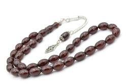 Tilki Kuyruğu Kamçılı Kapsül Kesim Koyu Kahverengi Sıkma Kehribar Tesbih