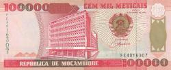 Mozambik, 100.000 Meticais (1993) ÇİL