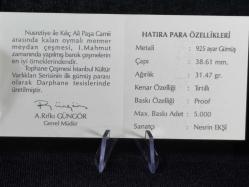 DARPHANE İstanbul Kültür Varlıkları Serisi  Tophane Çeşmesi – Gümüş Hatıra Sikke (1999)