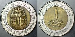 MISIR 1 POUND 2010 TUTANKHAMUN TEMALI. BİMETAL.