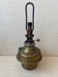 Fransız pirinç antika gaz lambası 39 cm boyunda