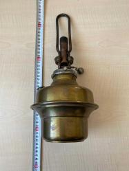 Fransız pirinç antika gaz lambası 39 cm boyunda