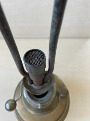 Fransız pirinç antika gaz lambası 39 cm boyunda