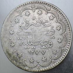 ABDÜLAZİZ GÜMÜŞ 20 KURUŞ 1277/14.