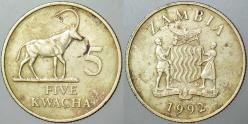 ZAMBİYA 5 KWACHA 1992.