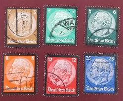 LOT.7 » Almanya Reich 1934 Şansölye Hindenburg Matem - damgalı tam seri katalog 750 tl