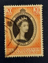 İngiliz sömürgesi Kenya -Uganda-Tanganika-damgalı