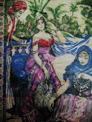 KADİFE KAHVECİ GÜZELİ DUVAR HALISI SÜPER CANLI RENKLERDE 160X120 CM