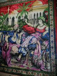 KADİFE KAHVECİ GÜZELİ DUVAR HALISI SÜPER CANLI RENKLERDE 160X120 CM