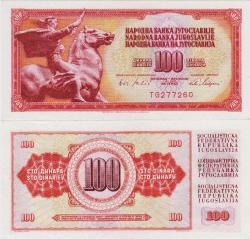 YUGOSLAVYA 100 DİNAR 1965 ÇİL(-)
