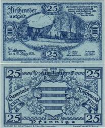 *** ALMANYA 25 PFENNİG 1921 NOTGELD-NÖSCHENRODE BELEDİYESİ. ÇİL.