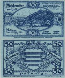 *** ALMANYA 50 PFENNİG 1921 NOTGELD-NÖSCHENRODE BELEDİYESİ. ÇİL.